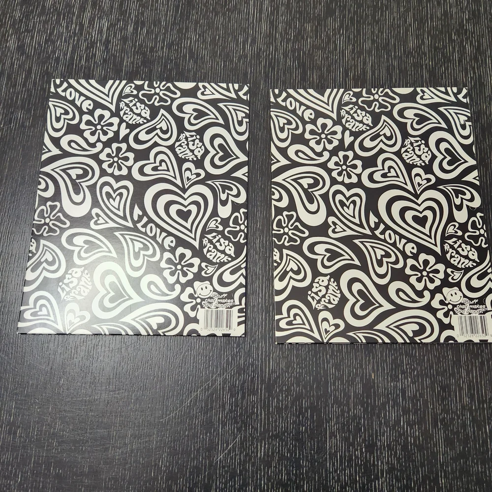 Vintage Lisa Frank Black and White Heart Pattern 2 Folders